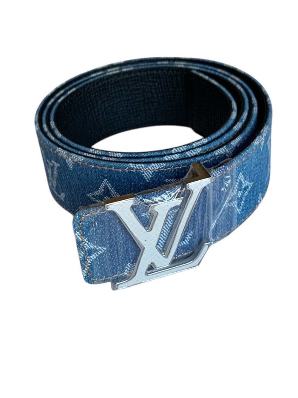 🆕 unisex Monogram Blue Belt | Statement Designer Accessory - Picture 5 of 13